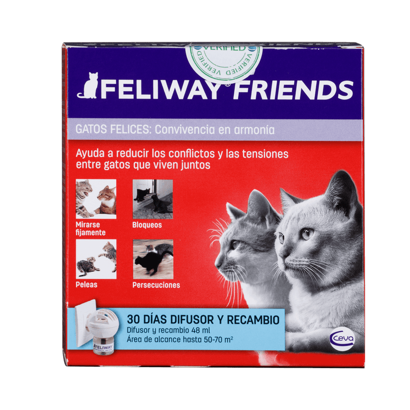 Difusor Feliway Friends + Recarga para Gatos – Reduce el Estrés y Promueve la Armonía en el Hogar